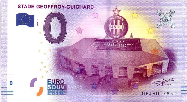 0 Euro Souvenir Note 2016 France UEJH - Stade Geoffroy-Guichard