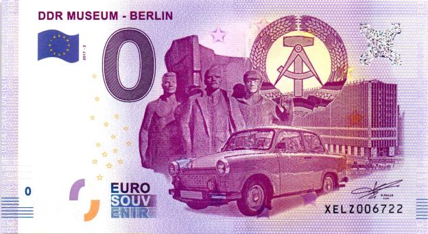 0 Euro Souvenir Note 2017 Germany XELZ-2 - DDR Museum - Berlin