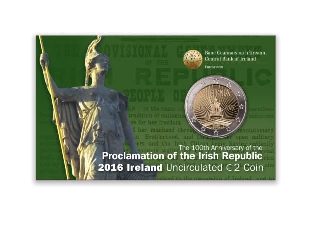 2 Euro Commemorative Ireland 2016 BU - Proclamation of the Irish Republic