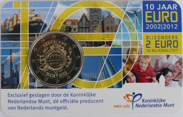 2 Euro Commemorative the Netherlands 2012 BU - Ten Years of Euro cash