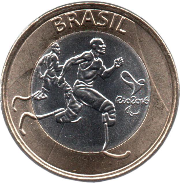 1 Real Commemorative of Brazil 2015 - Paralympic Athletics