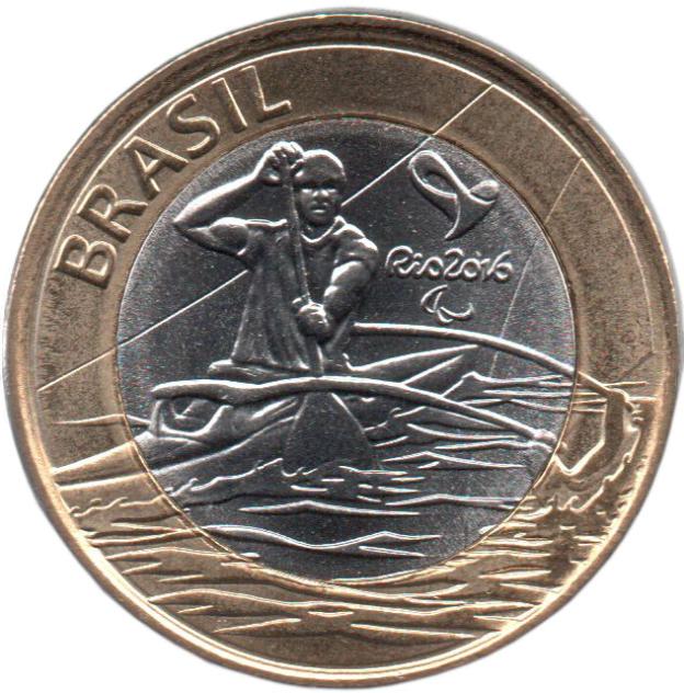 1 Real Commemorative of Brazil 2015 - Paracanoe