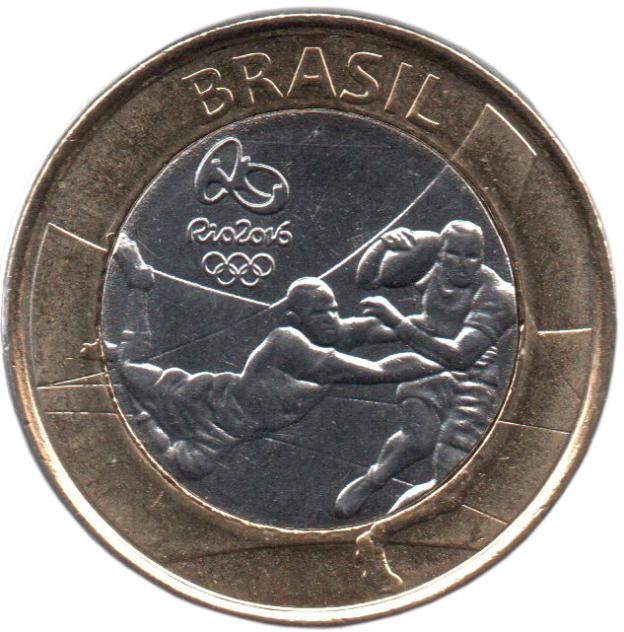 1 Real Commemorative of Brazil 2015 - Rugby