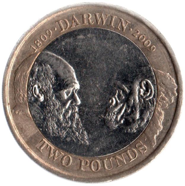 2 Pounds Commemorative United Kingdom 2009 - Charles Darwin