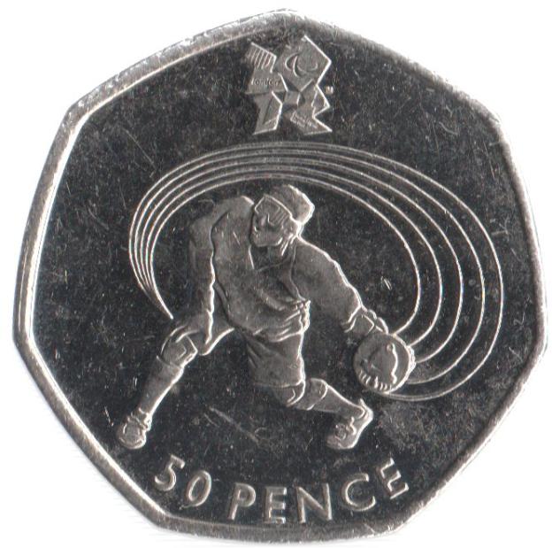 50 Pence Commemorative United Kingdom 2011 - Goalball
