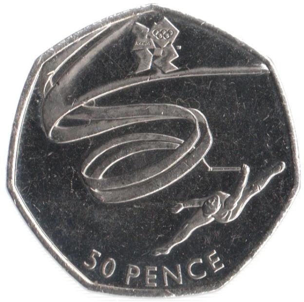 50 Pence Commemorative United Kingdom 2011 - Gymnastics