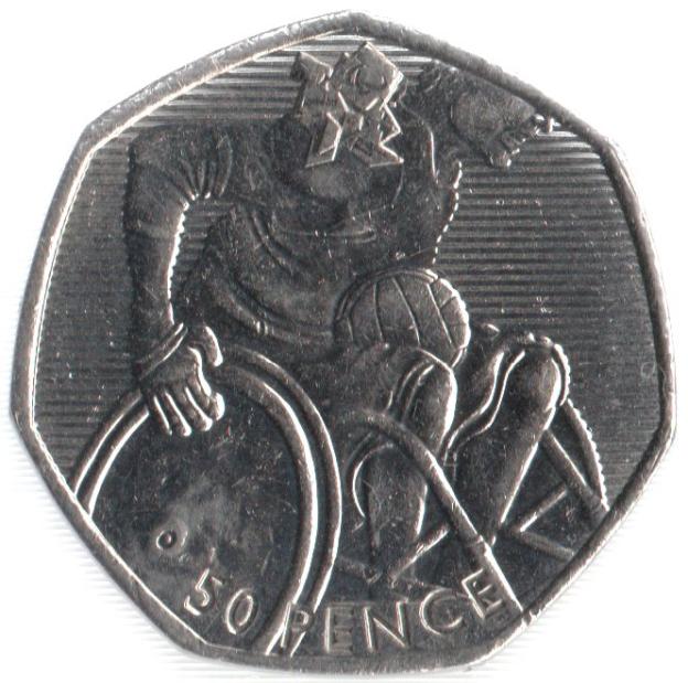 50 Pence Commemorative United Kingdom 2011 - Wheelchair Rugby