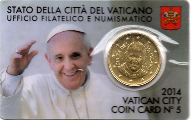 50 Cent Euro Vatican 2014 Coin Card