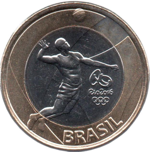 1 Real Commemorative of Brazil 2015 - Volleyball