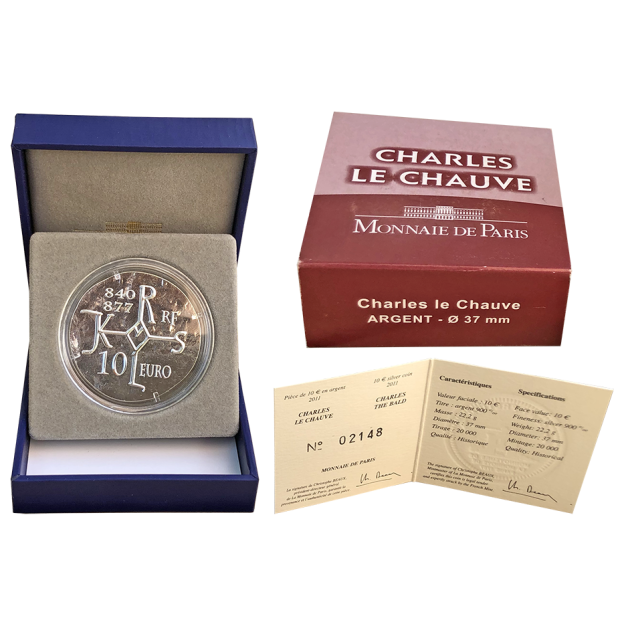 10 Euro France 2011 Silver Proof - Charles the Bald