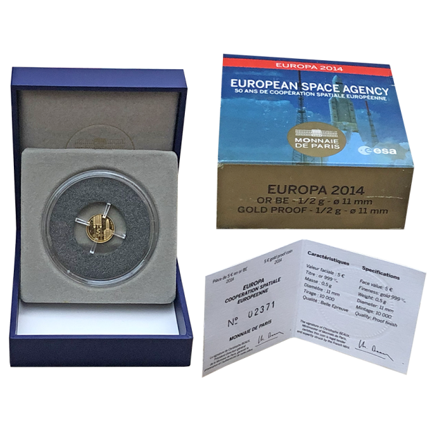 5 Euro France 2014 Gold Proof - Europa 2014