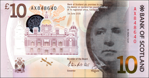 Banknote of Scotland 10 Pound 2016 (Bank of Scotland)