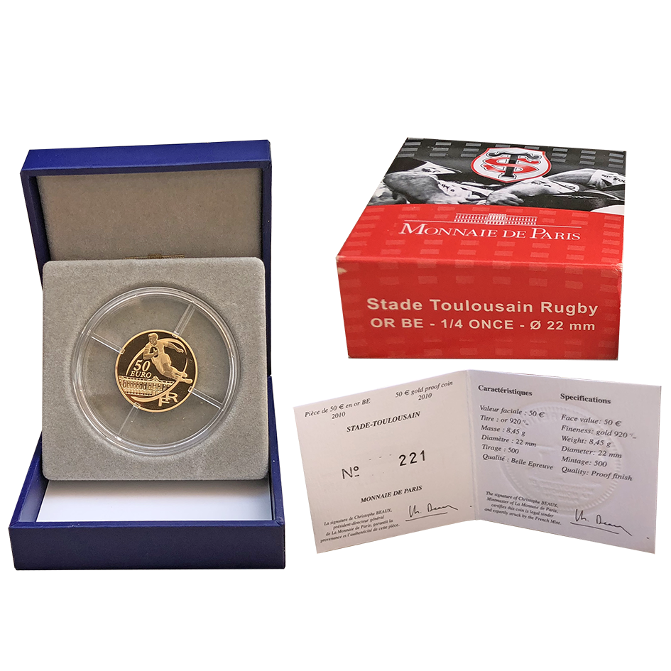 50 Euro France 2010 Gold Proof - Stade Toulousain