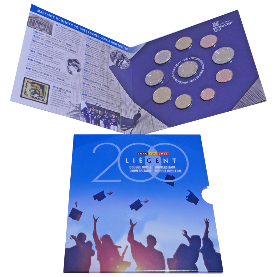 2 € Euro 2017 BELGIUM University of Liege NL coincard 