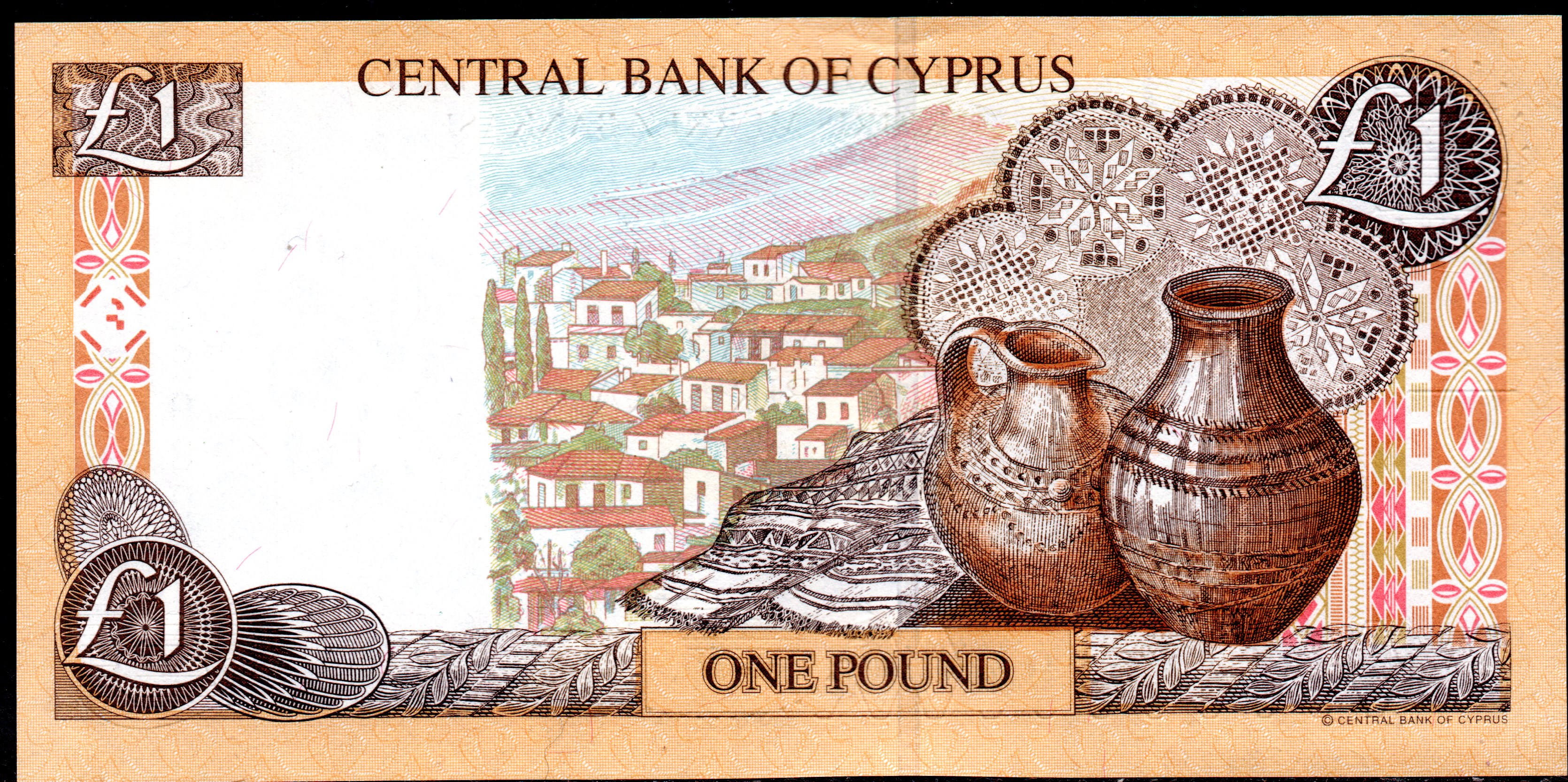 Banknote Cyprus  £ 1 Pound  (CYP), 2004, P-60, UNC