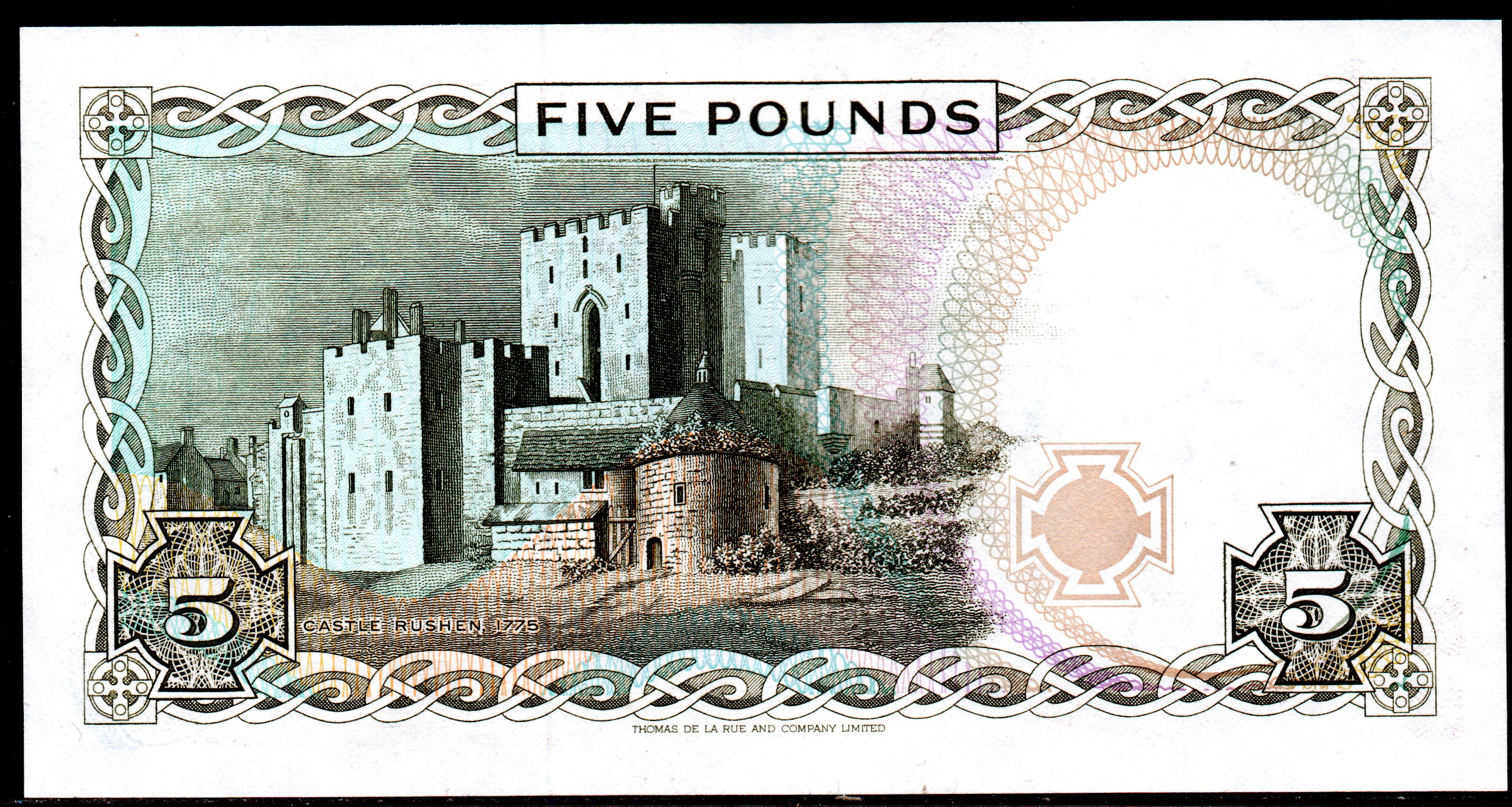 Banknote Isle of Man,   $ 5 Livre, 1991, P-41,  UNC,  Queen Elizabeth II