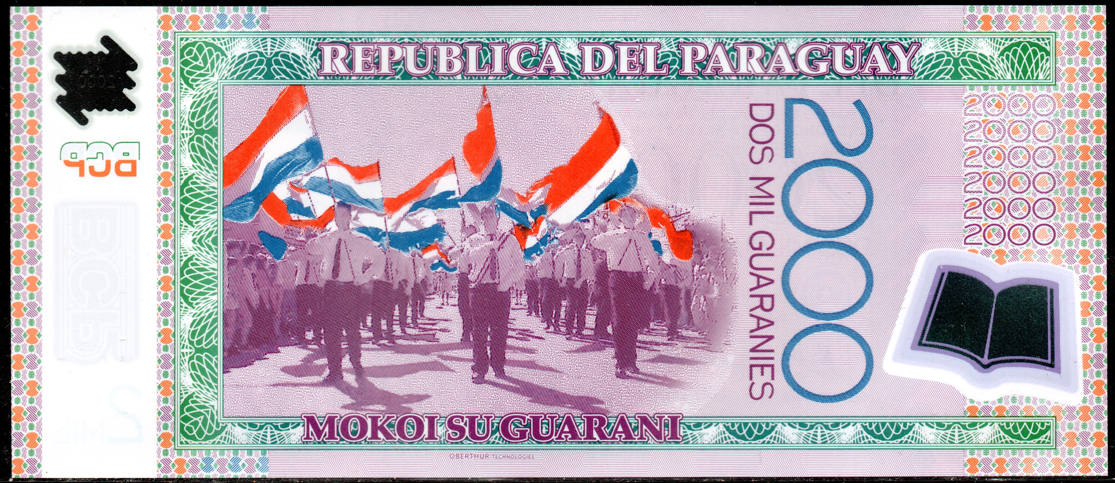 Billet Paraguay  Gs. 2000 Guaranies, 2008, Polymère, P-228 UNC / NEUF