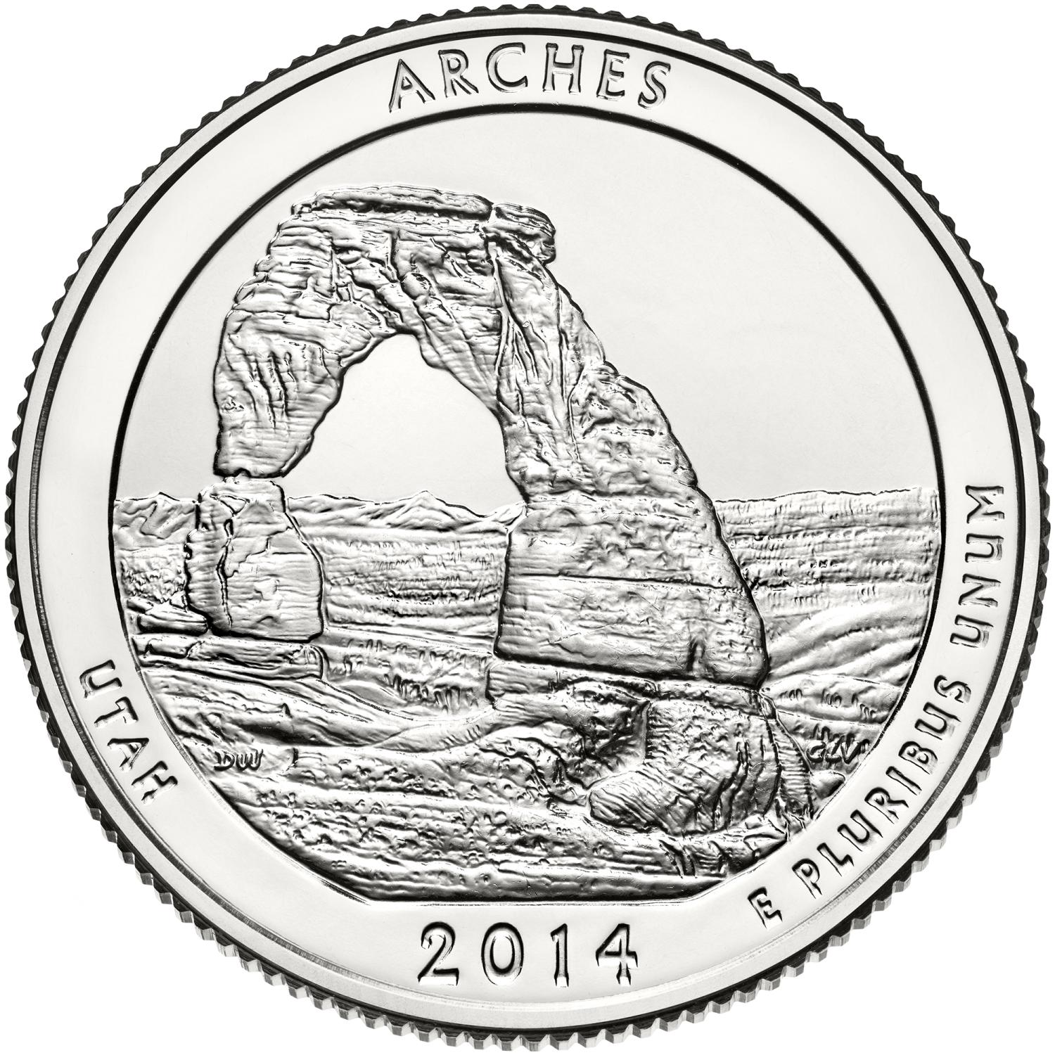 Quarter Dollar Commémorative des Etats-Unis 2014 - Arches National Park