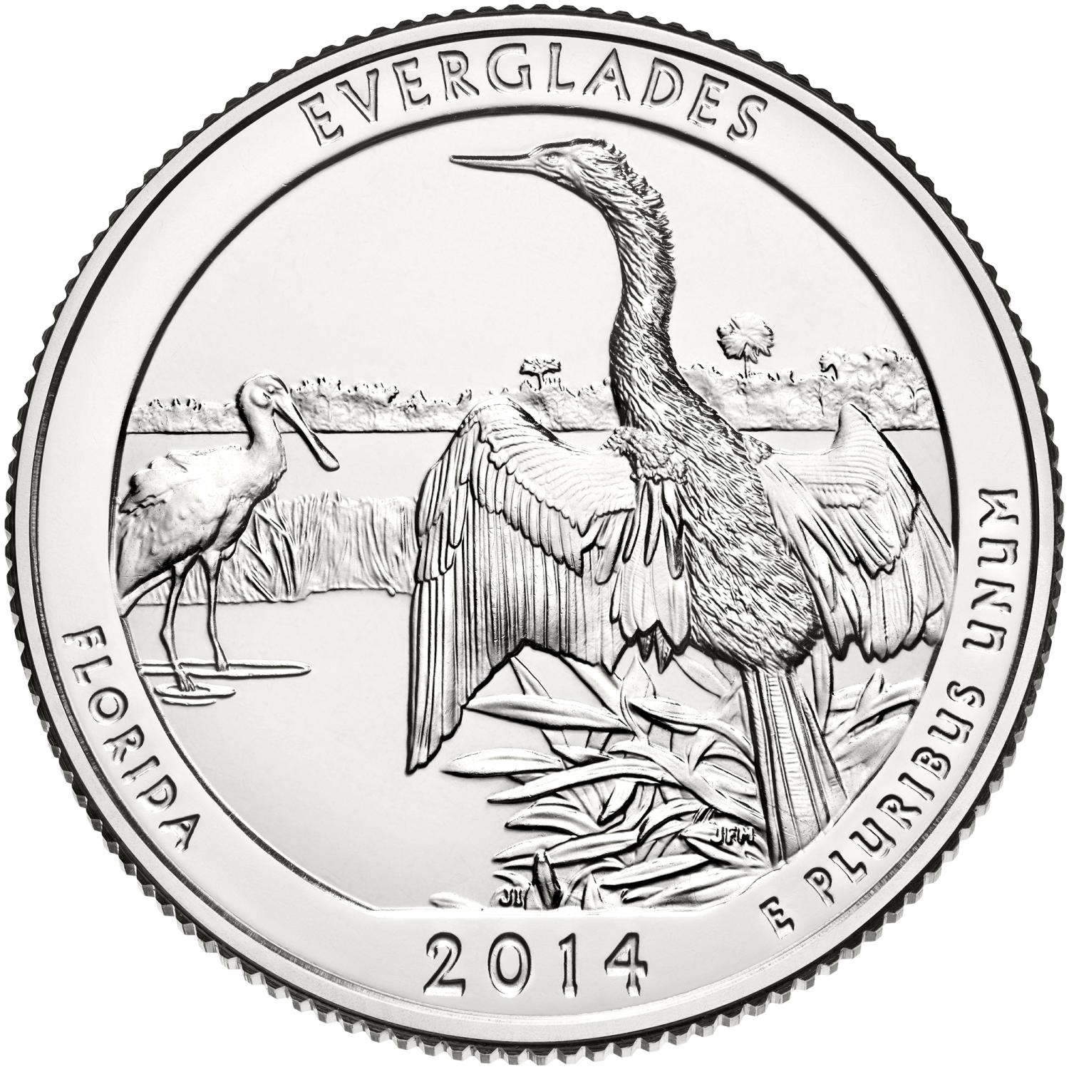 Quarter Dollar Commémorative des Etats-Unis 2014 - Everglades National Park