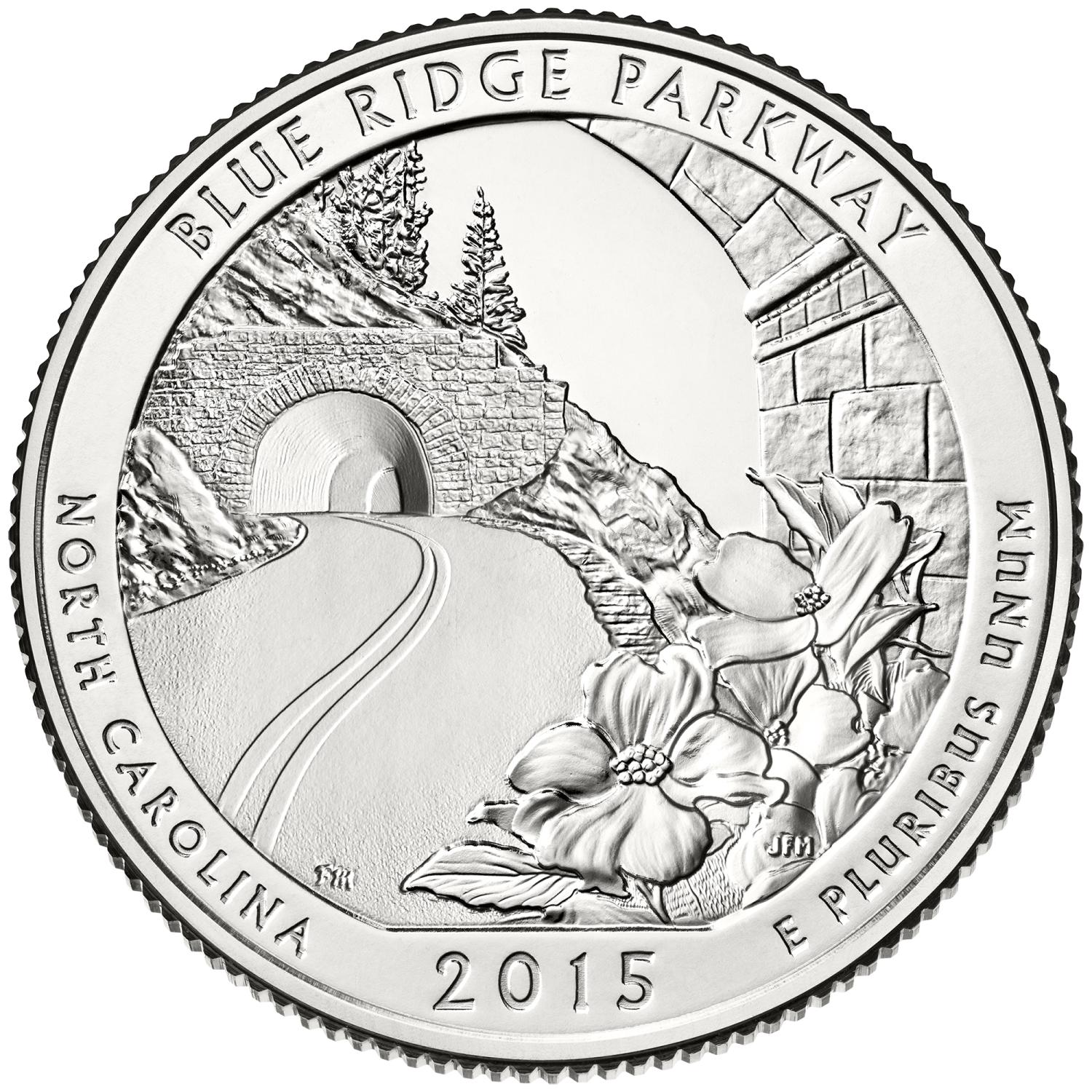 Quarter Dollar Commémorative des Etats-Unis 2015 - Blue Ridge Parkway