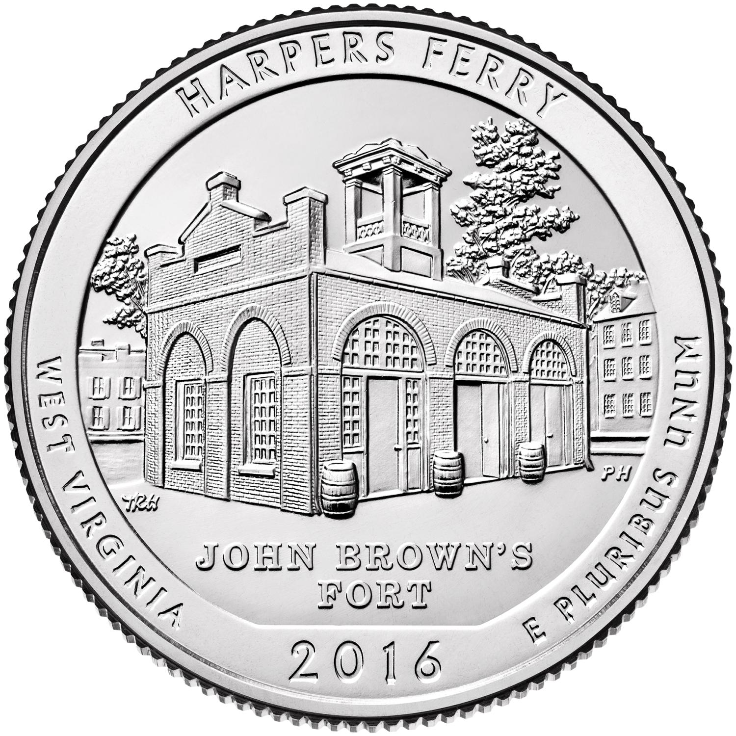 Quarter Dollar Commémorative des Etats-Unis 2016 - Harpers Ferry National Park