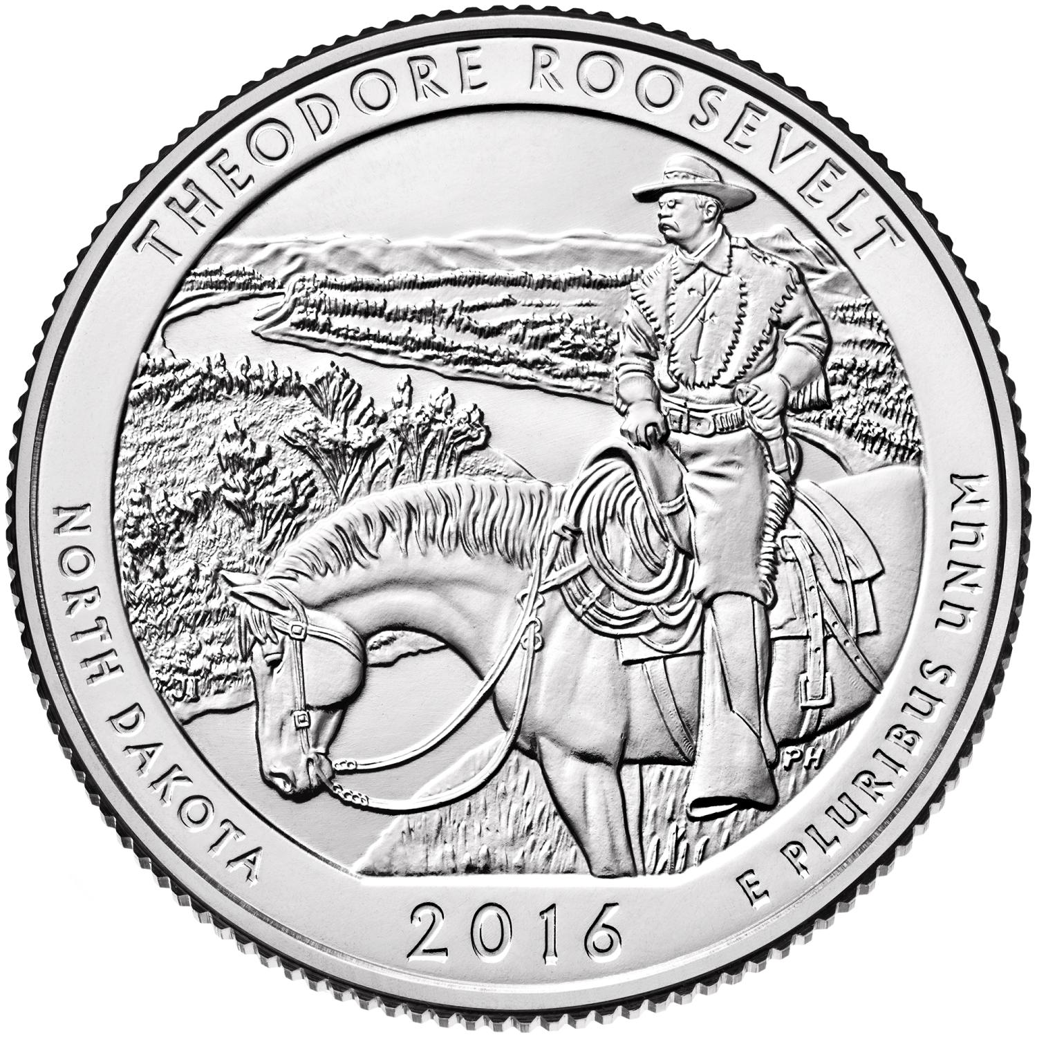 Quarter Dollar Commémorative des Etats-Unis 2016 - Theodore Roosevelt National Park