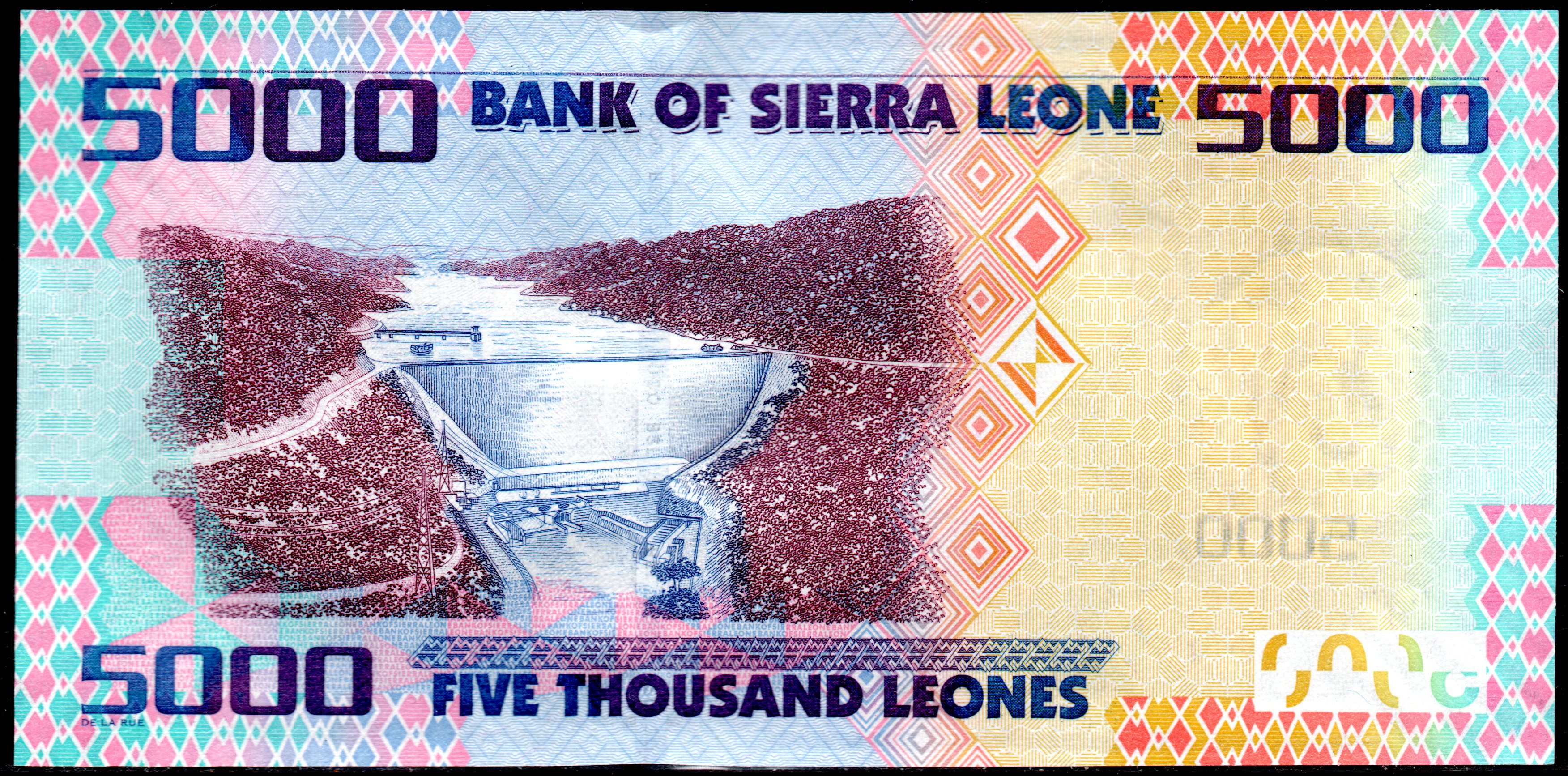 Sierra Leone banknote P32 5,000 5.000 5000 Leones UNC  We Combine