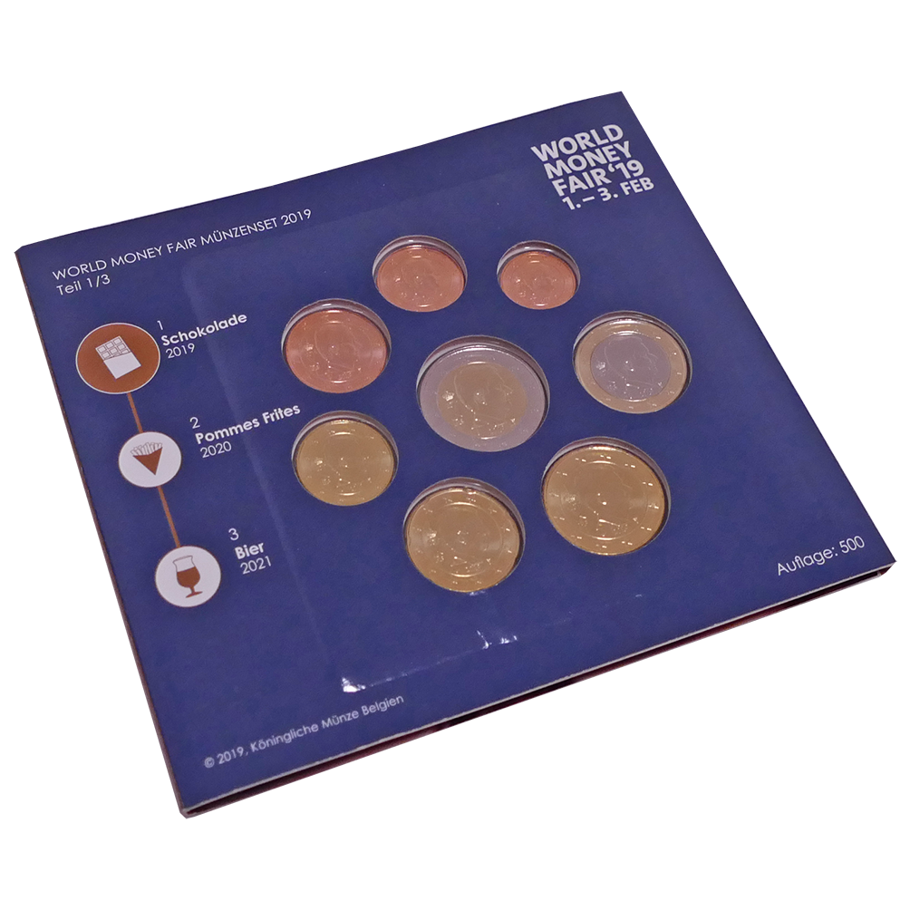 Euro Kursmünzenserie Stempelglanz (ST) - Belgien 2019 - World Money Fair