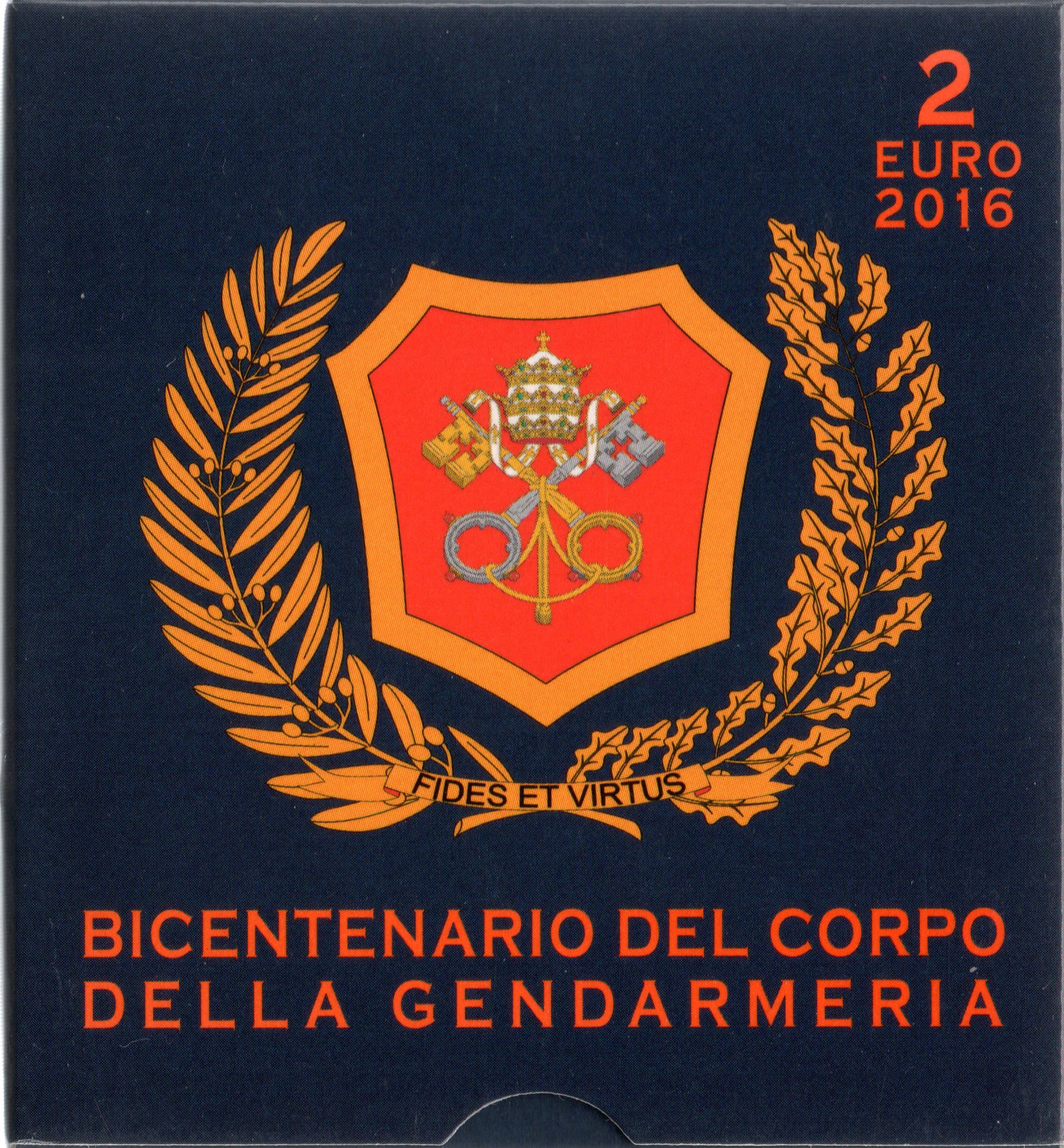 2 Euro Commémorative de Vatican 2016 BE - Corps de Gendarmerie