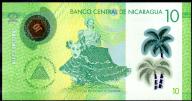 Banknote  Nicaragua  $ 10 Cordobas,  2014,  P-209,  Polymer, UNC
