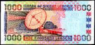Banknote Sierra Leone  $ 1000 Leones, 2006, P-24,  UNC, Satellite Dish, Telecommunications