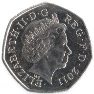50 Pence Commemorative United Kingdom 2011 - Swimming