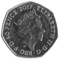 50 Pence Commémorative de Royaume-Uni 2017 - Jeannot Lapin