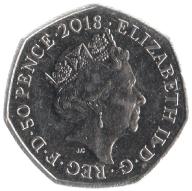 50 Pence Commémorative de Royaume-Uni 2018 - Flopsaut Lapin