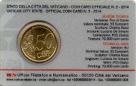 50 Cent Euro de Vatican 2014 Coin Card