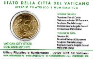 50 Cent Euro Vatikanstadt 2011 Coin Card