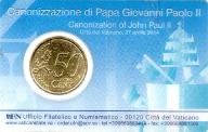 50 Cent Euro Vatikanstadt 2014 Coin Card mit Briemarke