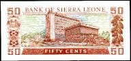 Banknoten  Sierra Leone  $ 50 Cents, Leones, 1974 Issue, P-34,  UNC