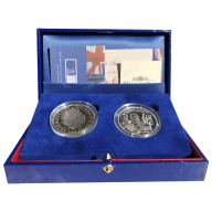1,5 Euro Frankreich + 5 Pfund Grossbritannien 2004 Silber PP - Herzlichen Abkommens