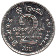 2 Rupie Gedenkmünze von Sri Lanka 2011 - Luftwaffe