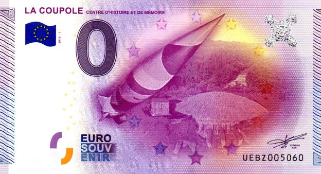 Billet Souvenir 0 Euro 2015 France UEBZ - La Coupole