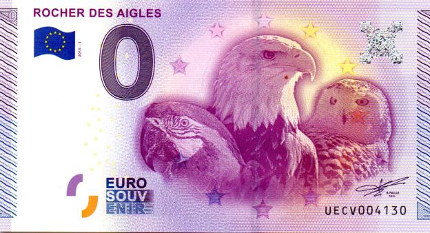 Billet Souvenir 0 Euro 2015 France UECV - Rocher des Aigles