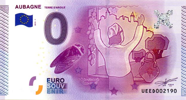 Billet Souvenir 0 Euro 2015 France UEED - Aubagne, Terre d'Argile