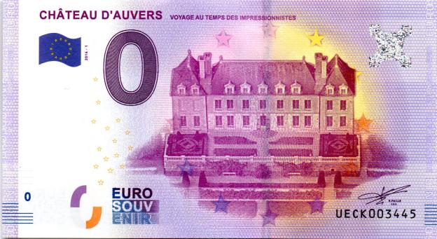 Billet Souvenir 0 Euro 2016 France UECK - Château d'Auvers