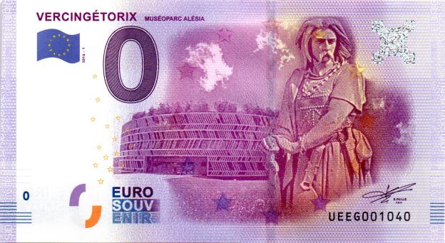 Billet Souvenir 0 Euro 2016 France UEEG - Vercingétorix