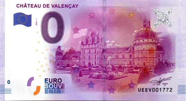 Billet Souvenir 0 Euro 2016 France UEEV - Château de Valençay