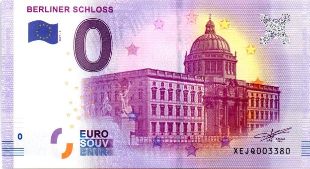 Billet Souvenir 0 Euro 2017 Allemagne XEJQ - Berliner Schloss