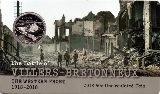 50 Cent Dollar Australie 2018 - Bataille de Villers-Bretonneux