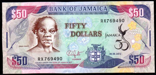 Billet Jamaïque, $ 50 Dollar, 2012, P-89, Golden Jubilee of Jamaica Commemorative, UNC
