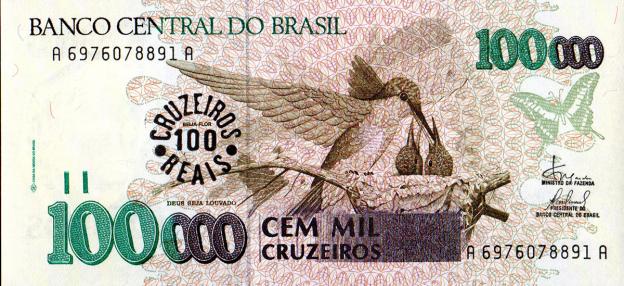 100 Cruzeiros Réaux 1993
